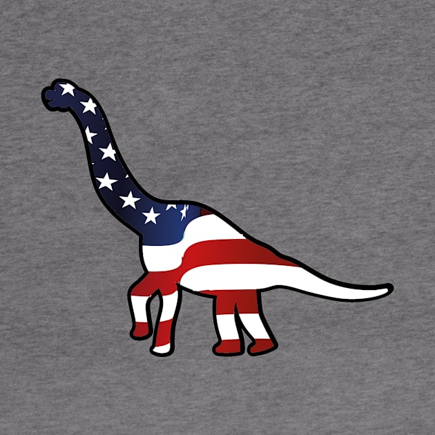 American Flag Funny Dinosaurs by macshoptee